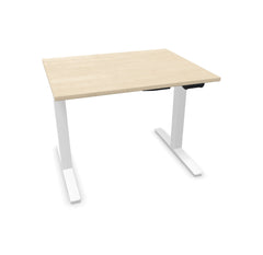TALO.YOU Sitz-Steh-Schreibtisch mit Gaslift 1000x800mm Tischplatte Ahorndekor - Gestell Weiss - 6039059