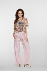 Geisha broek met hoge taille en plooien