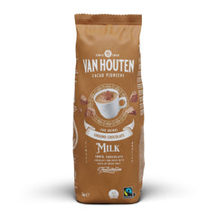 Van Houten Milk Ground Chocolate For Drinks 1 x 1kg. 100% Chocolate, Chocolaty and Milky with Hints of Dried Fruit. Serve hot or cold.
