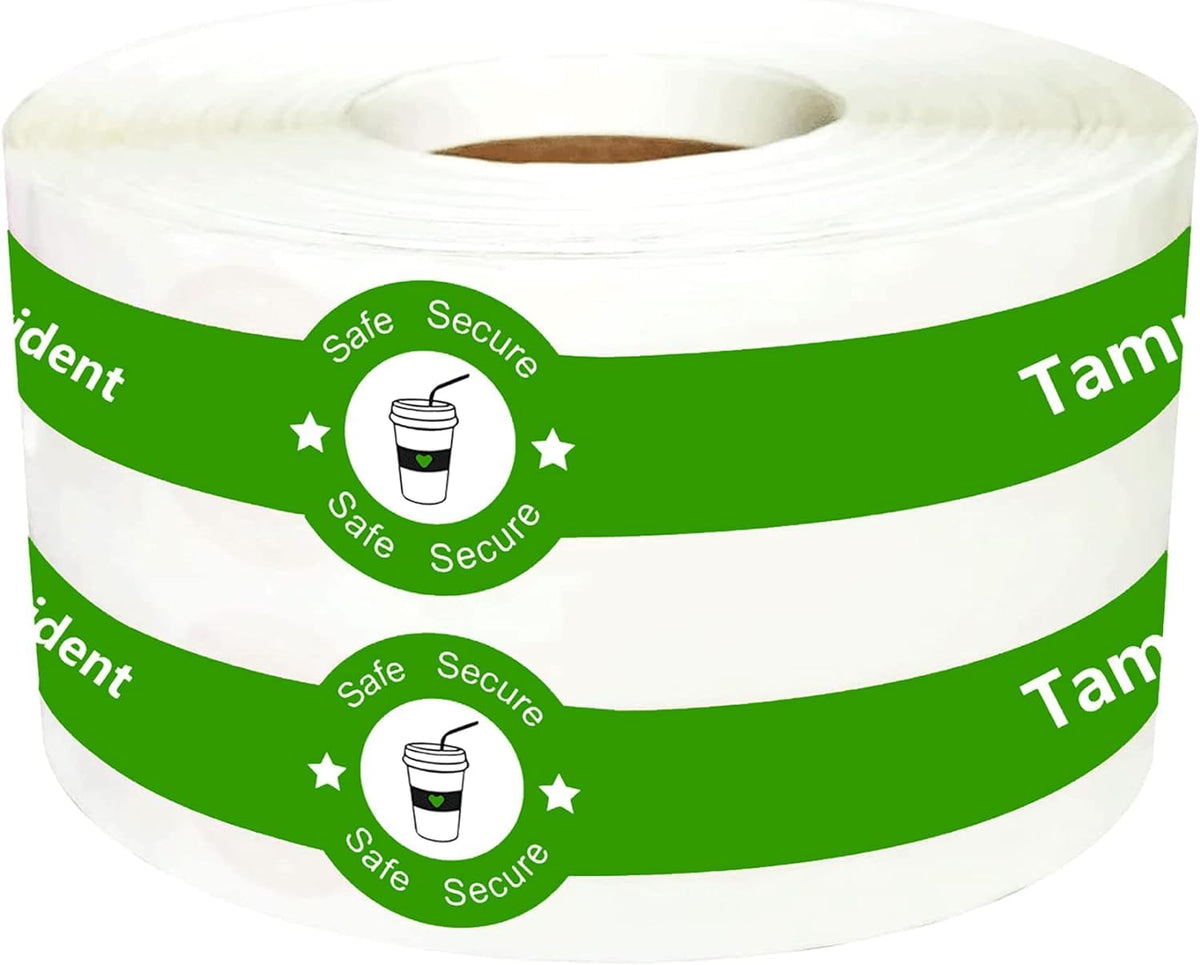 Safe Secure Tamper Evident Seals Stickers For Drink Lids 1''X 9''Tamper Proof Stickers-500Pcs Food Delivery Stickers Sealed For