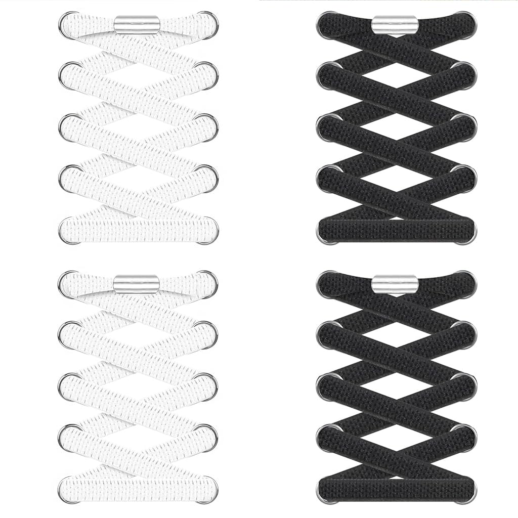 Zibuyu Elastic No Tie Shoelaces for Sneakers and Casual Shoes with 100cm Length & Metal Lock | Universal Fit for Adults