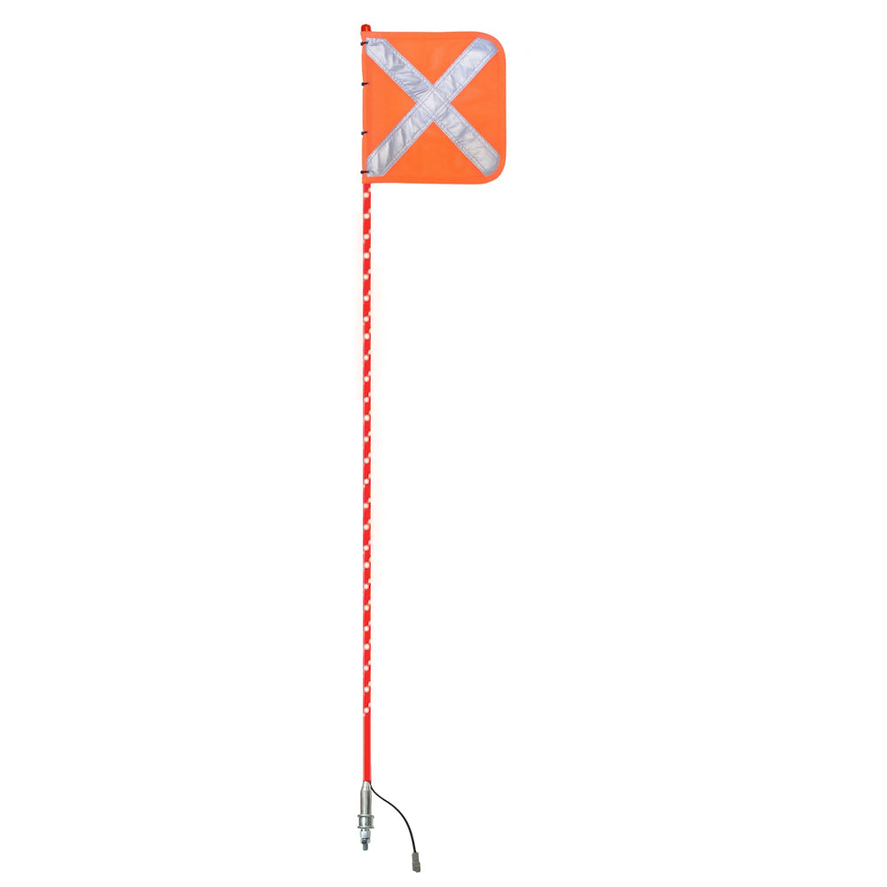 VSF LED Spiral Whip full pole illuminated red mine spec vehicle safety flag Australia