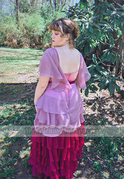 Hermione Granger Yule Ball Pink Ruffled V-neck Evening Dress Harry