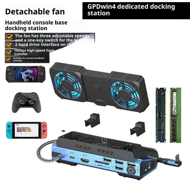 10-in-1 Gaming Console Dock for GPD WIN 4 (2025)  Portable Detachable Hub