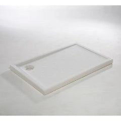 Receveur de douche grès émaillé blanc L.120 x l.80 Asca2