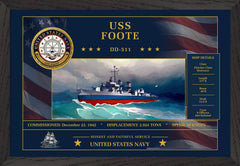 USS Foote DD-511 Framed Patriotic Art