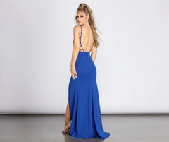 Nora Lattice Back Crepe Dress