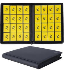 GrinOwl 16-Pocket Card Binder – Holds 1200+ Trading Cards, Ringless, Side-Loading Pockets, Zipper Closure –