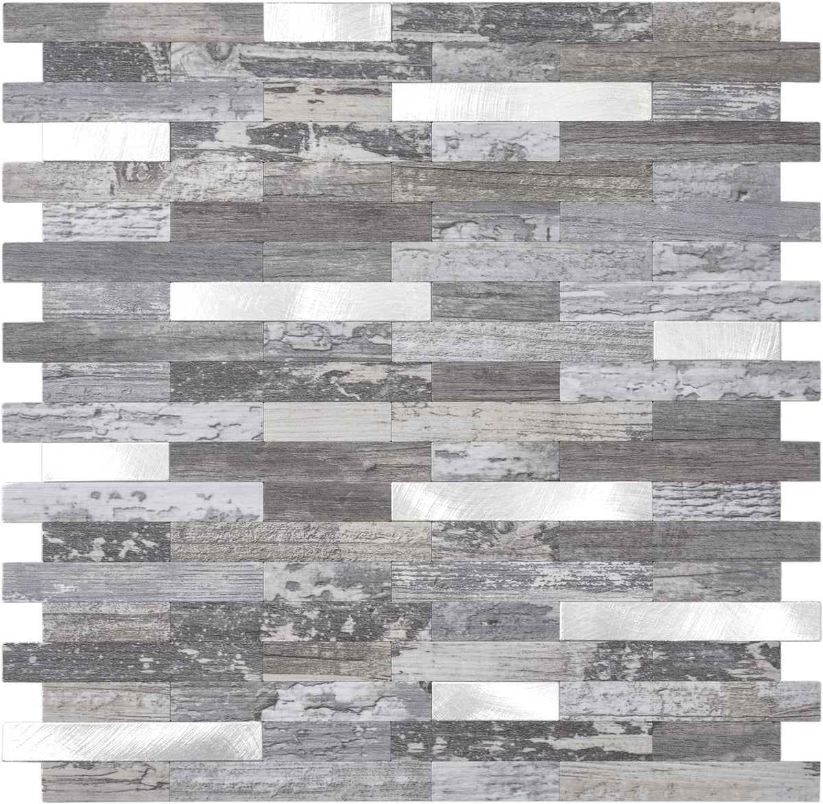 STICKGOO Wood Peel and Stick Mosaic Tile Backsplash For Kitchen 10 Pack
