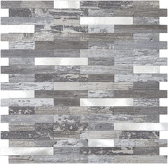 STICKGOO Wood Peel and Stick Mosaic Tile Backsplash For Kitchen 10 Pack