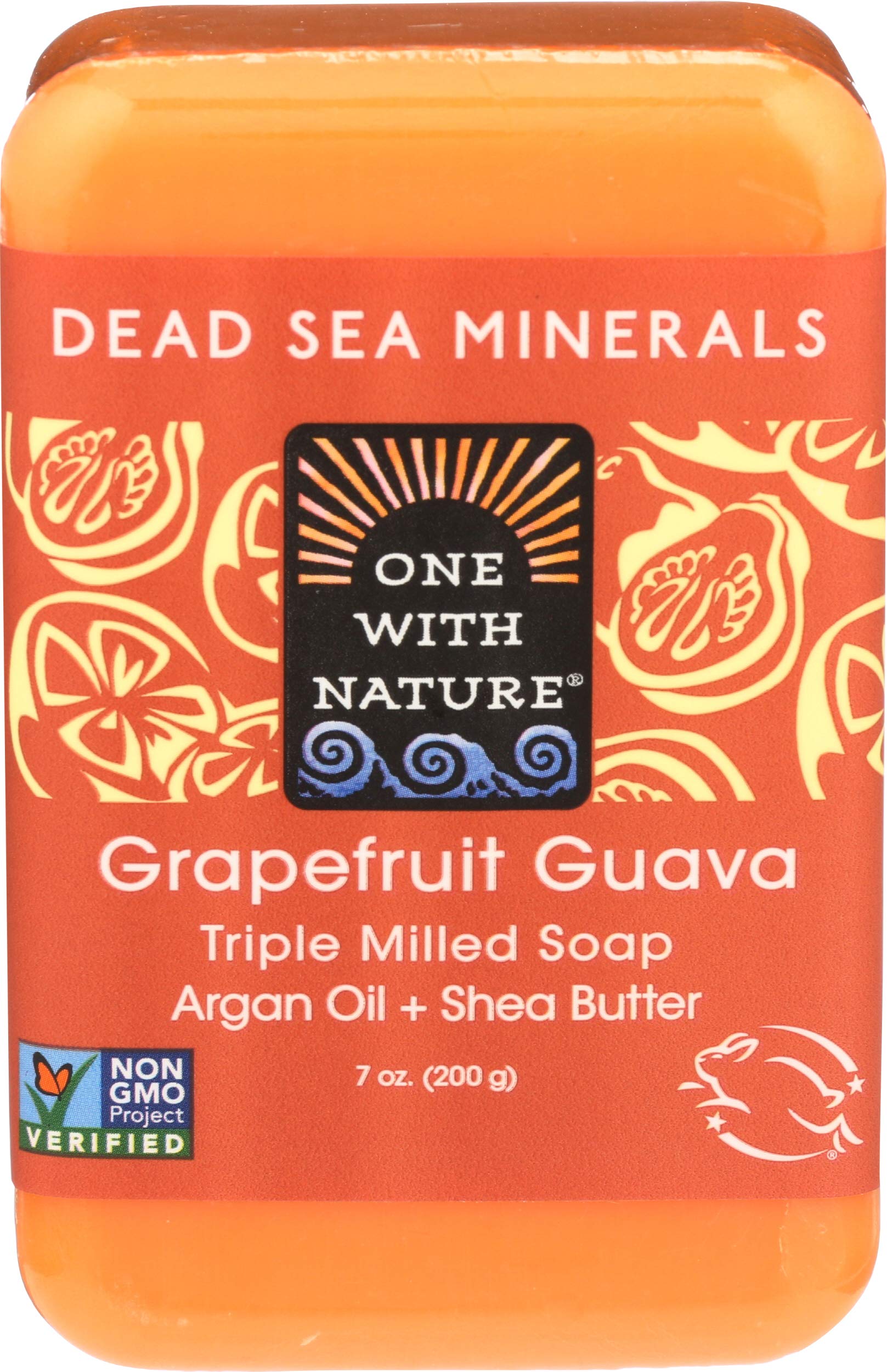 One With Nature Grapefruit Guava Dead Sea Mineral Soap, 7 Ounce Bar