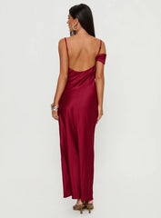 Silah Cowl Neck Maxi Dress Red