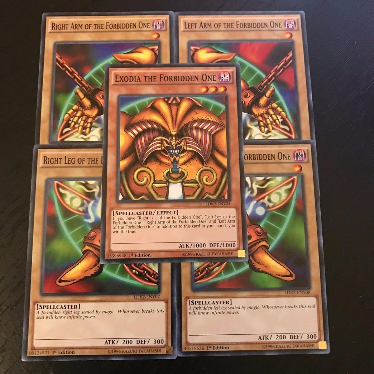 YUGIOH: EXODIA THE FORBIDDEN ONE 5 CARD SET LDK2 COMPLETE NM 1ST EDITION