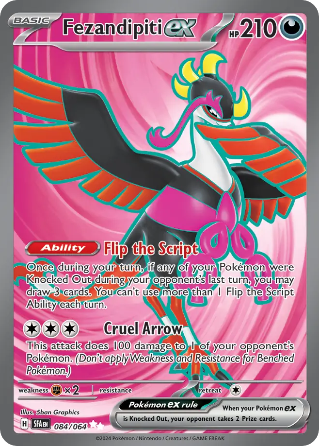 Fezandipiti ex Shrouded Fable Pokemon Card