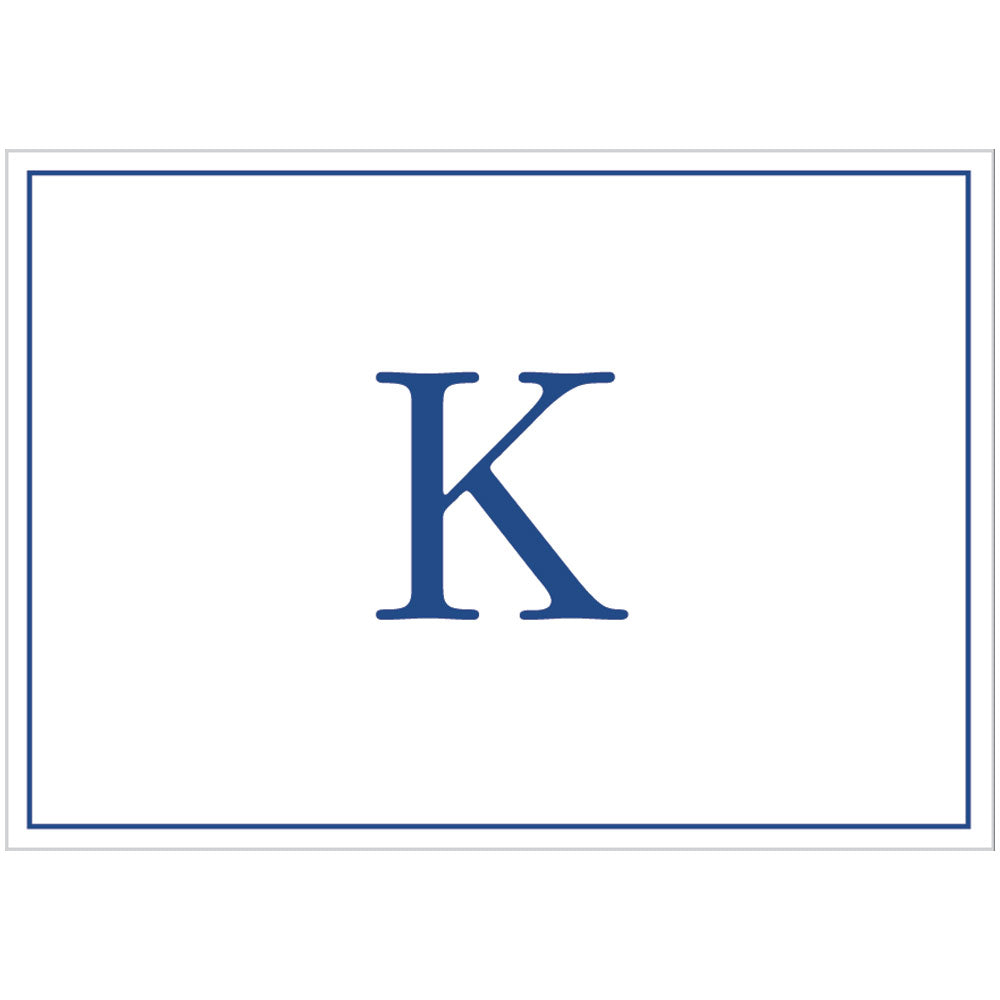 Navy Embossed Initial Note Initial Notes 8 In Embossed