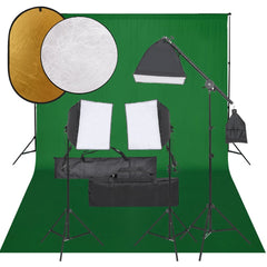Kit de studio photo avec éclairage toile de fond et réflecteur noir 02_0042456