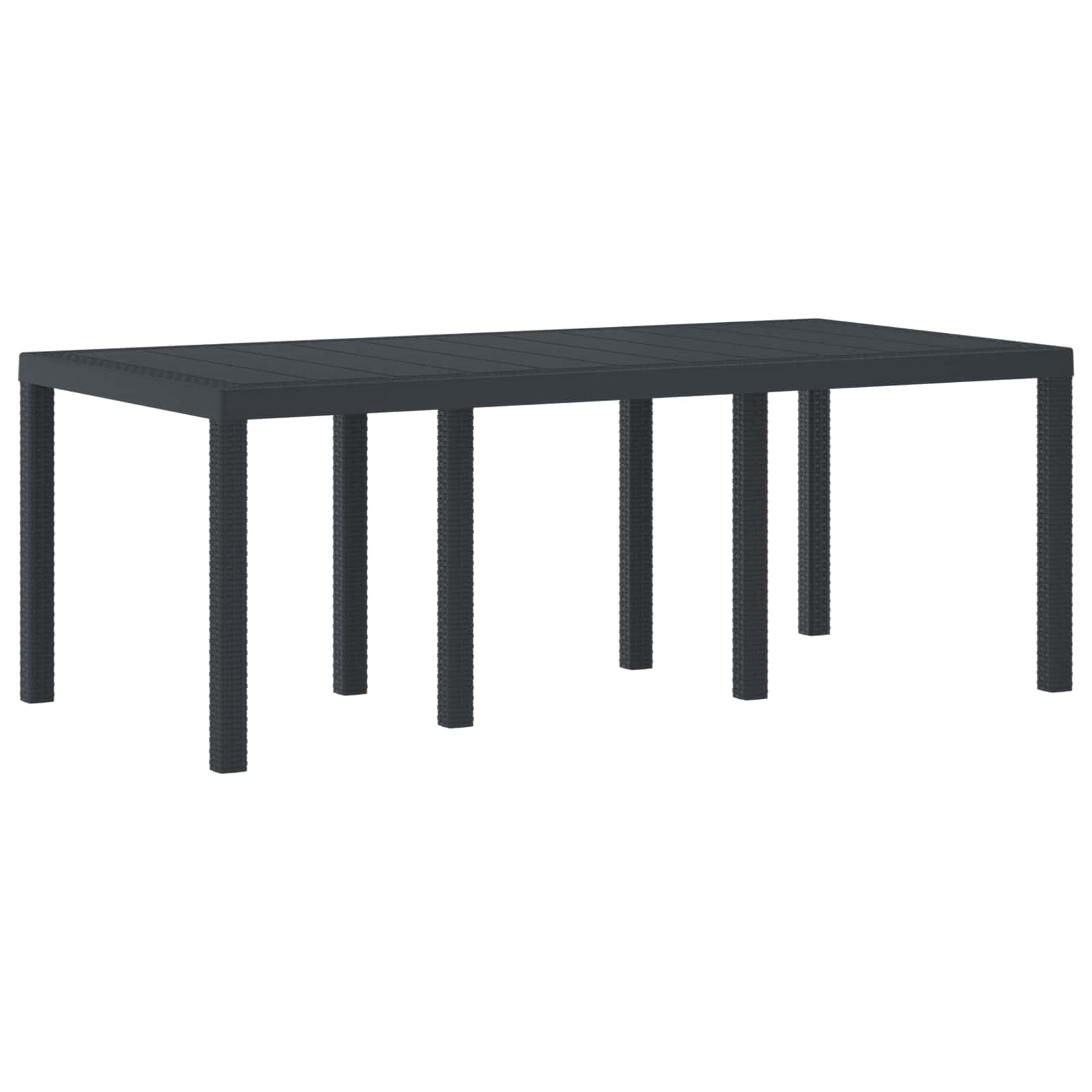Gartentisch Anthrazit 200 x 100 x 73 cm Poly-Rattan