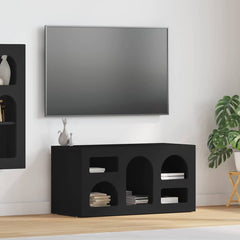 TV Cabinet ELST 80 x 35 x 40 cm Black Engineered Wood