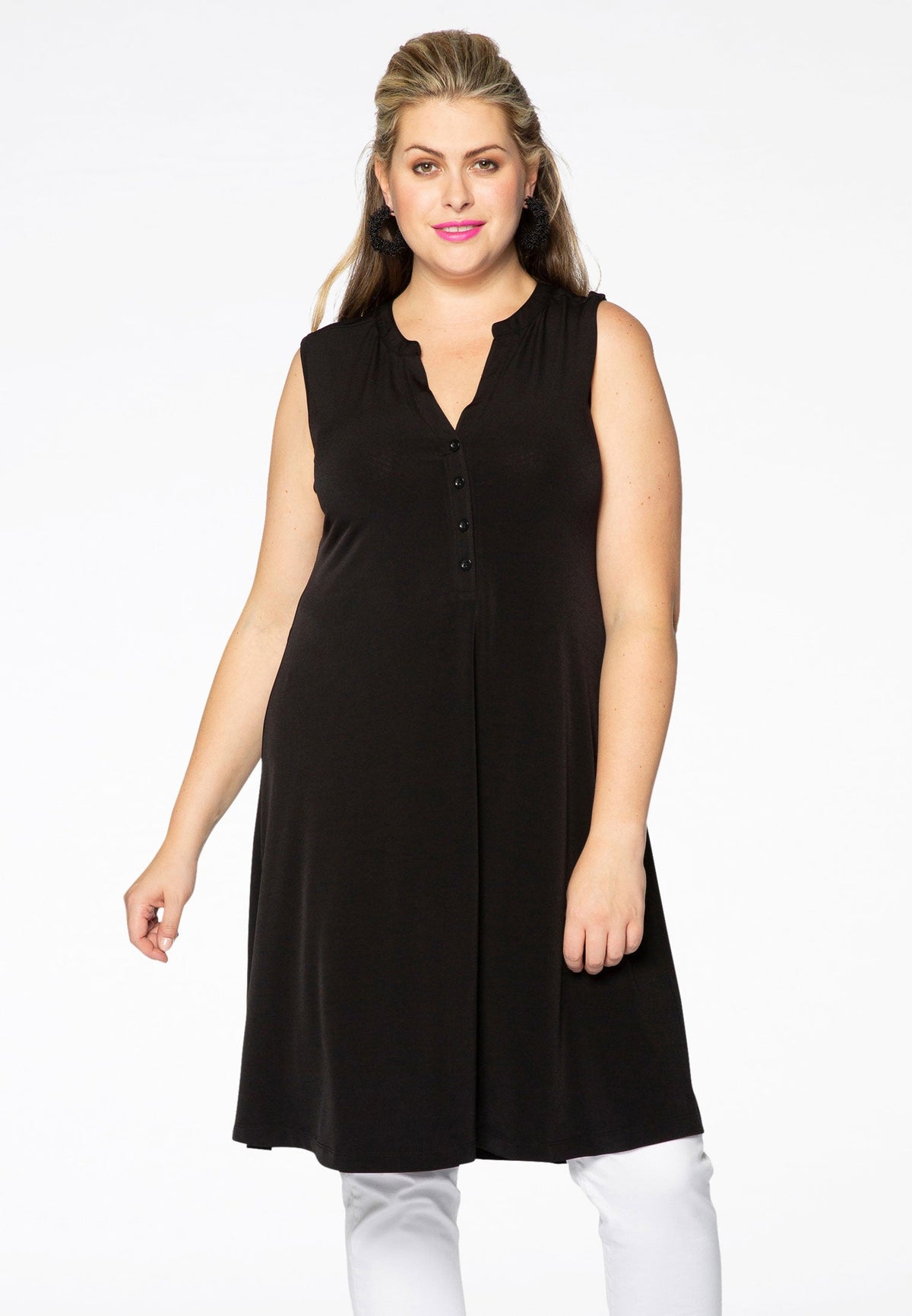 Dress grandad collar DOLCE - black