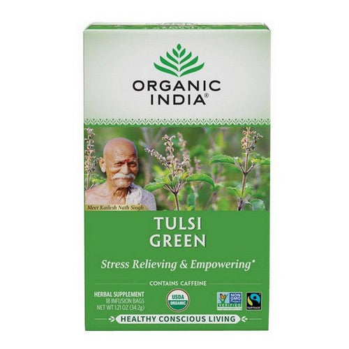 Organic India, Organic Tulsi Green Tea, 18 Bags Organic India