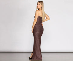 Kaitlin Long Glitter Evening Gown