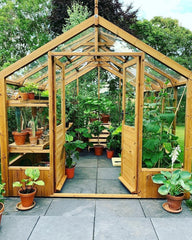 Raven Wooden Greenhouse 8'9x10'5 - Thermowood - Taylors Garden Buildings