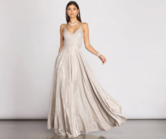 Shira Shine Lace Back Gown