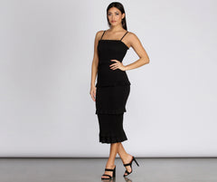 A Midi Moment Smocked Dress