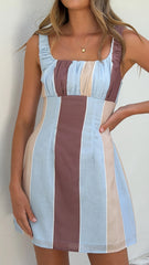 Adley Mini Dress - Blue Stripe