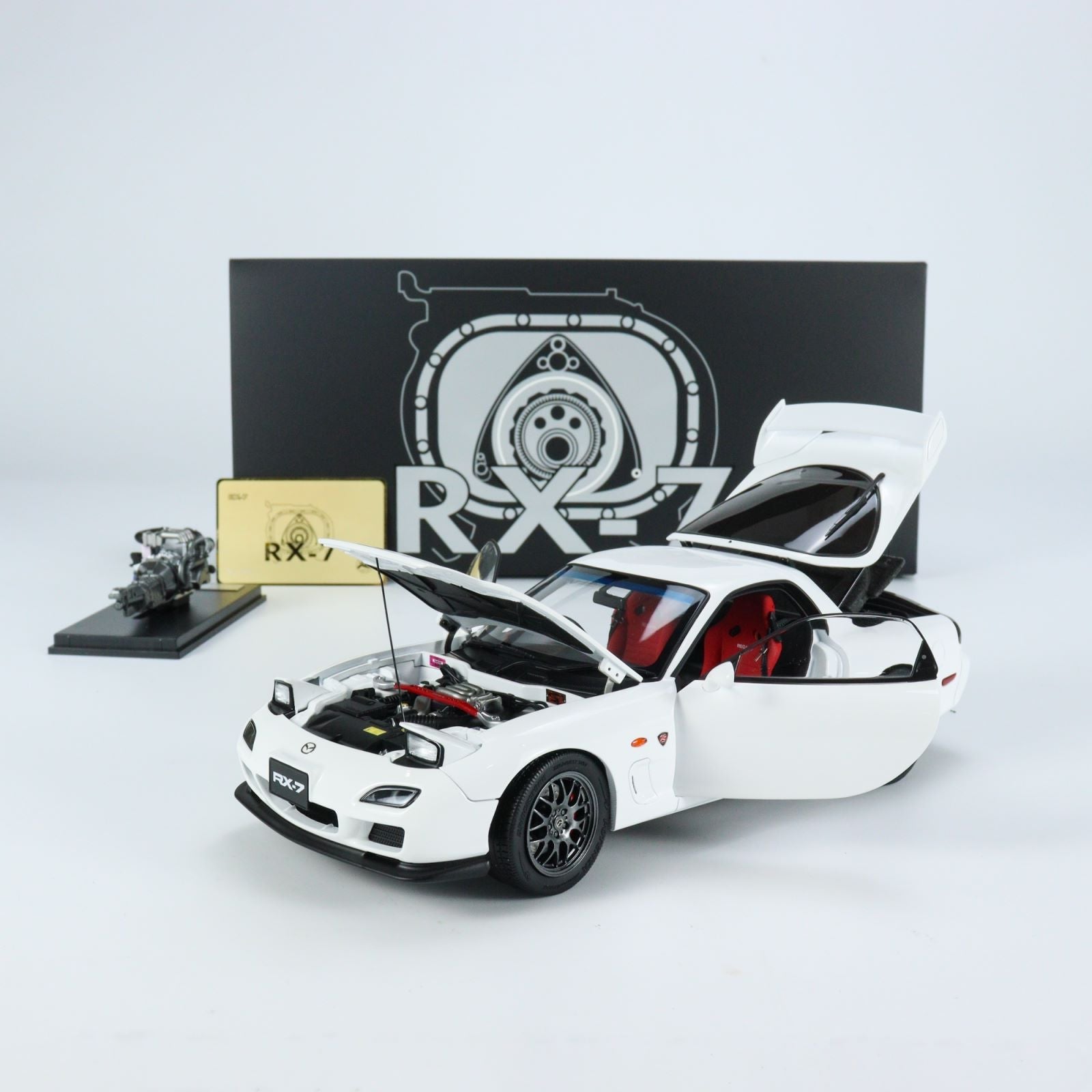 Polar Master 1:18 Mazda RX-7 Spirit R White Diecast Full Open PLM22001-01