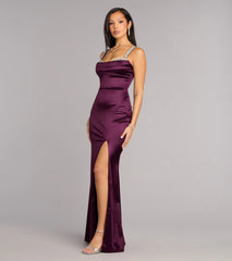 Sohni Satin Rhinestone Trim Mermaid Formal Dress