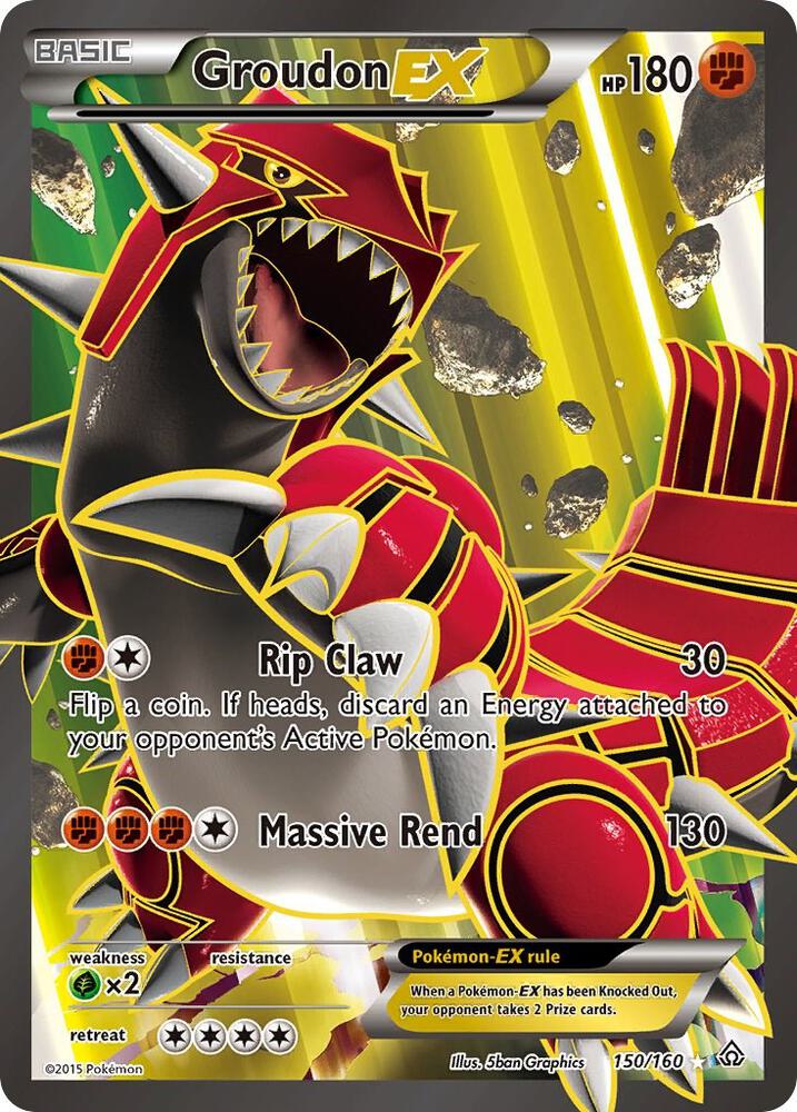 Pokemon X & Y Primal Clash Ultra Rare Groudon EX #150