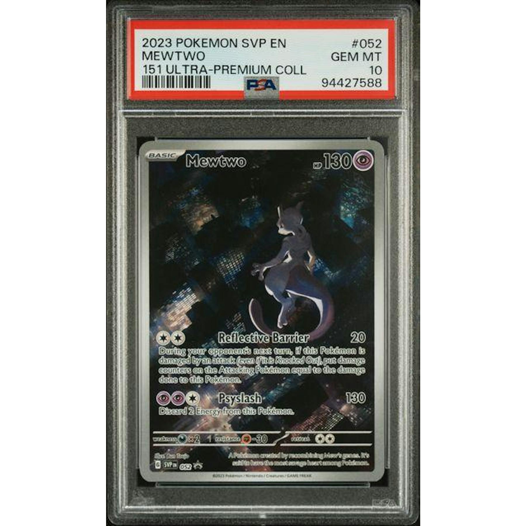 2023 Pokemon 151 UPC Mewtwo Promo #052 PSA 10
