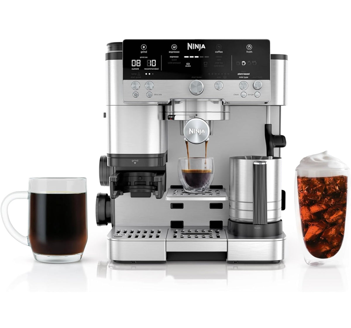 Ninja Espresso Machine, Luxe Café Premier Series, Drip Coffee Maker and Rapid Cold Brew for Cappuccinos and Lattes, Dairy or Non-Dairy (ES601)