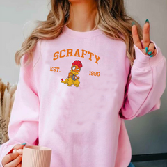 Scrafty Adorable Pokémon Anime-Themed Embroidered T-Shirt,Crewneck,Hoodie-Trendy Versatile and a Thoughtful Gift for Friends,ICE-1085