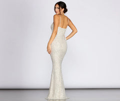 Odessa Sequin Mesh Evening Gown