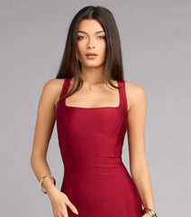 Karen Crepe Lace-Up Mermaid Formal Dress
