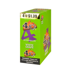 4K'S CIGAR WHITE GRAPE PRE-PRICED 4 FOR $1.49 15PACKS