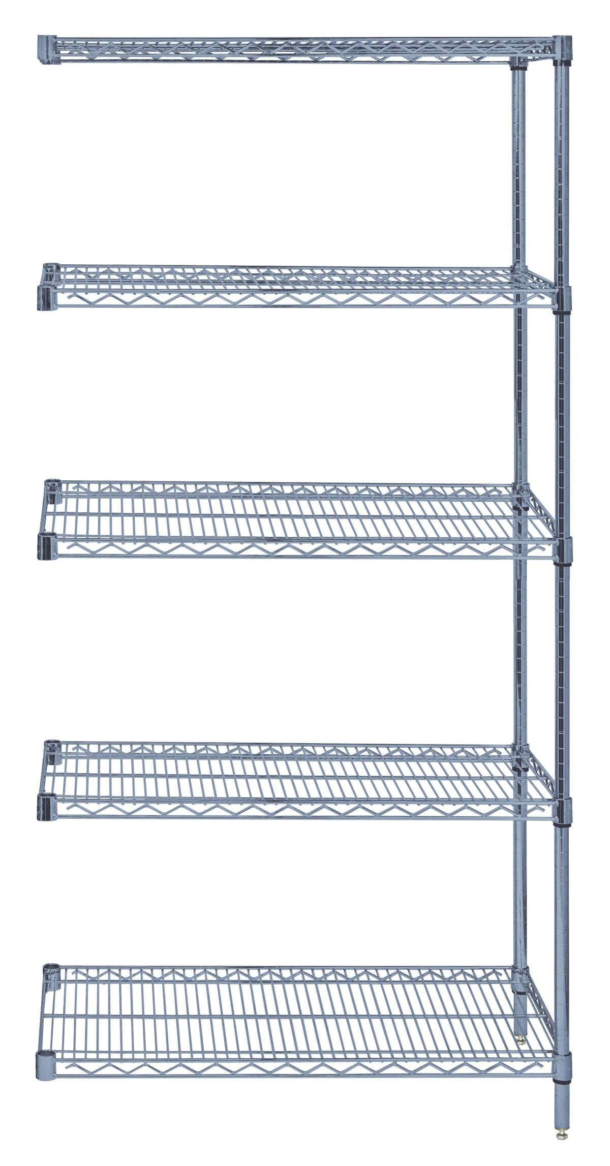 Quantum AD74-1424GY-5, 14"W 24"D 74"H AD Wire Shelving Add-On Kit, Gray Epoxy Antimicrobial Finish, NSF, 14" Deep