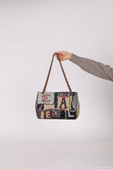 Limited Edition Chanel 2012 Mix Media Patchwork Jumbo Single Flap Bag