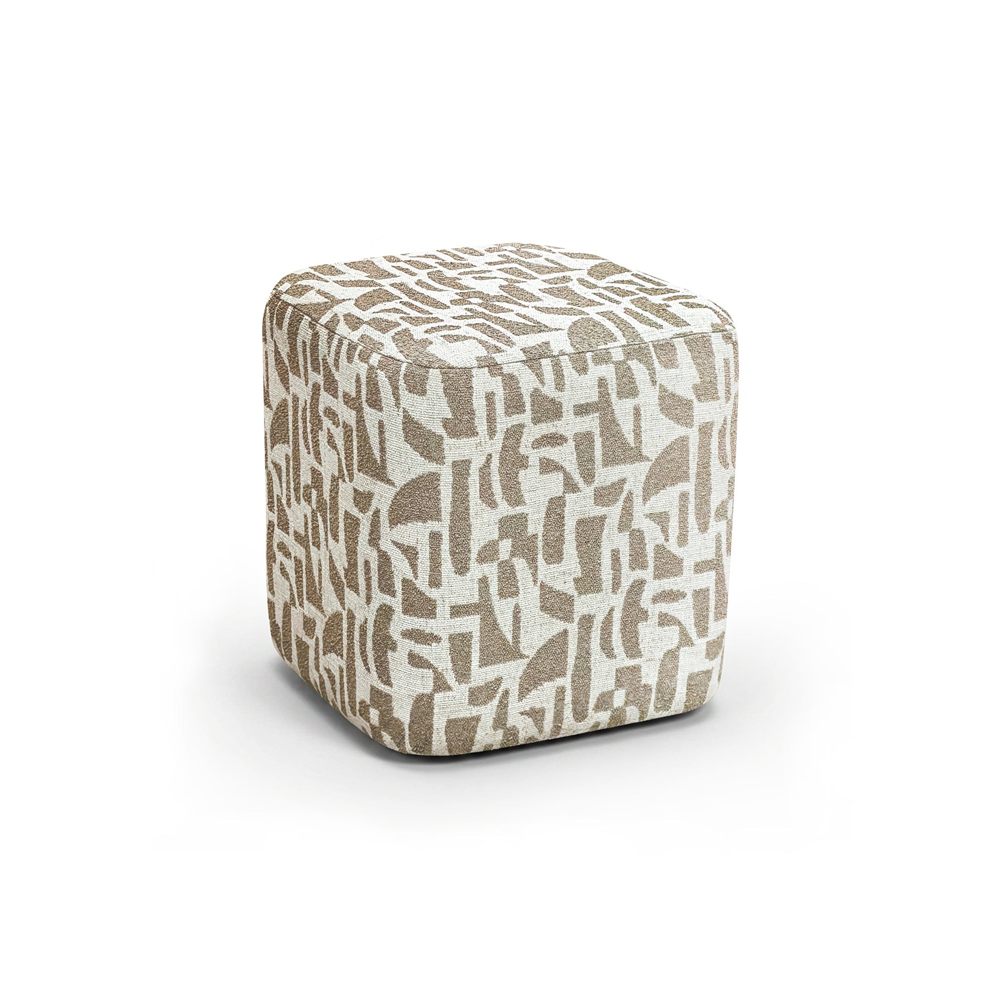 Pouf ARO tissu bouclé à motifs