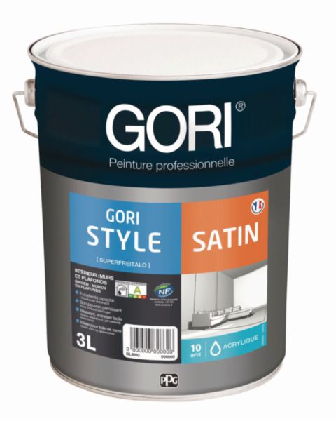 Peinture acrylique satin NF GORISTYLE Blanc Calibré 3 L