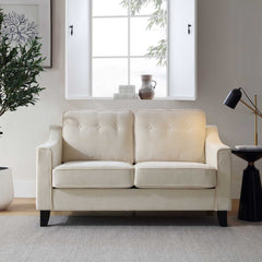 Harper 2 - Seater Slope Arm Beige Woven Fabric Sofa - daals