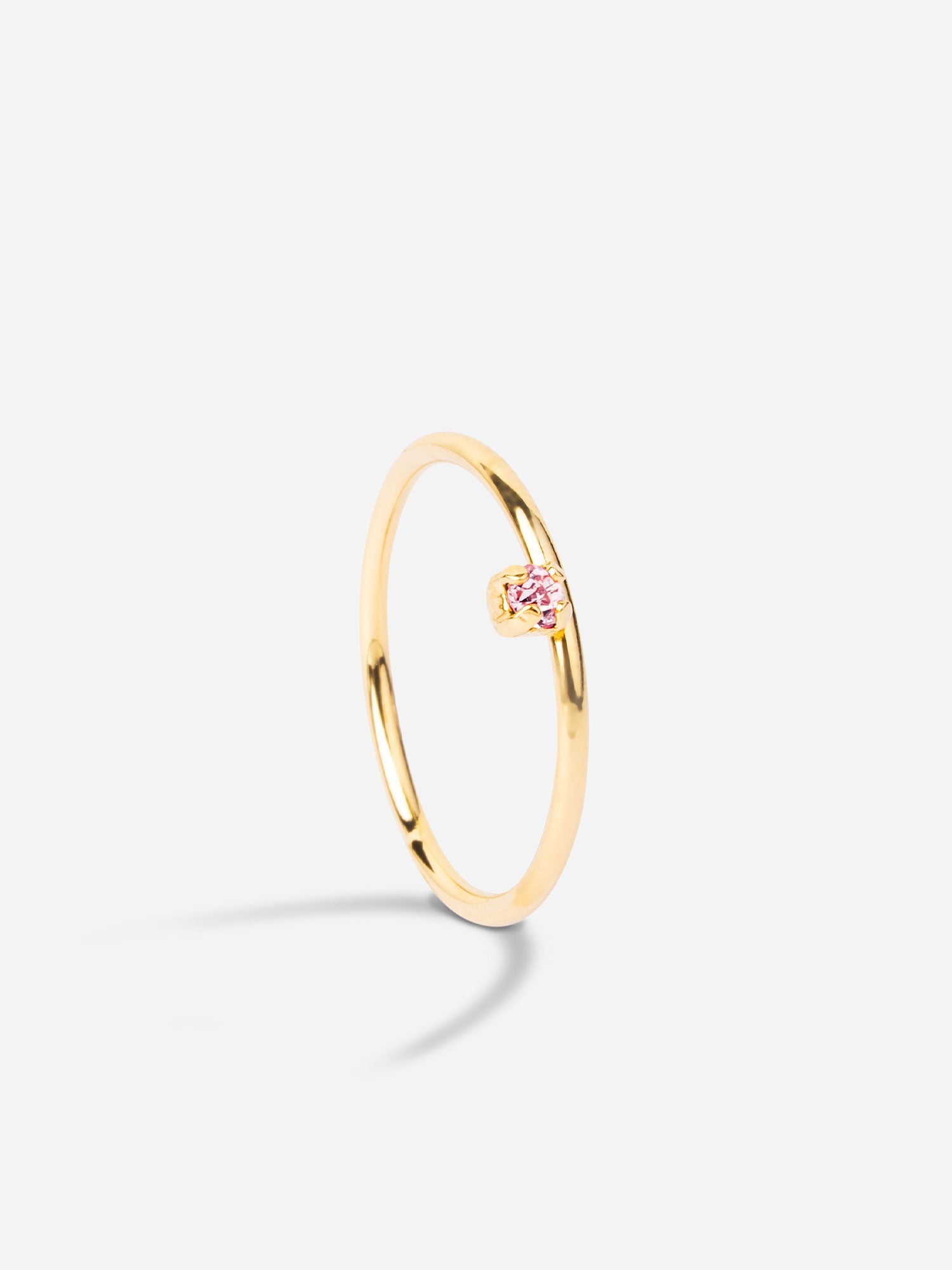 Bague fine avec pierre rose Adrien April Please