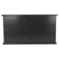 Maribel - Black - Six Drawer Dresser