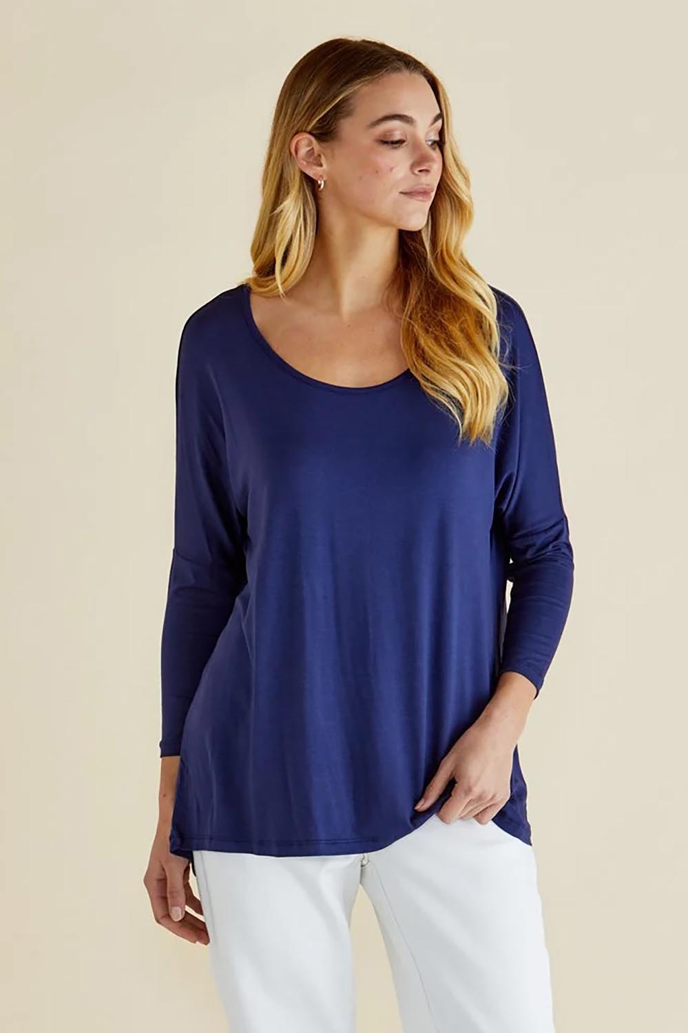 Milan Stretch Top - Navy