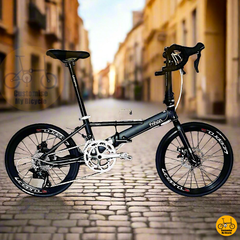 Fnhon Monsoon 22-Inch Folding Bike – Batman Black Frame for a Stealthy & Bold Ride
