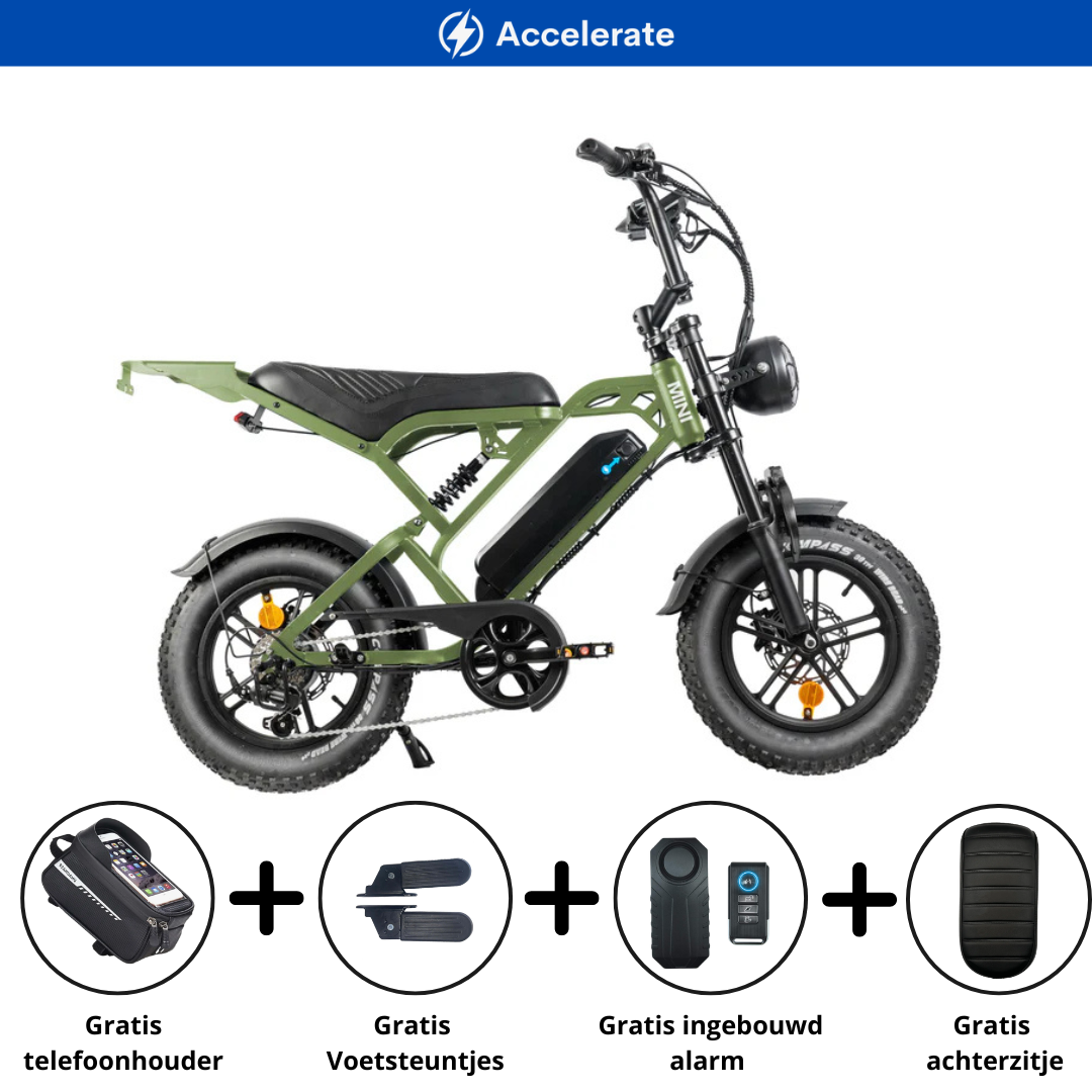 V20 Pro Mini Fatbike Leger Groen | 2026 Nieuwste Model | Accelerate