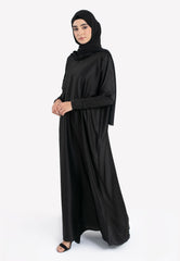 Black Satin Inner Slip Dress - Front