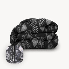 Happybed 4-Seizoenen Partnerdekbed | Black Leaves | Verstelbaar per persoon